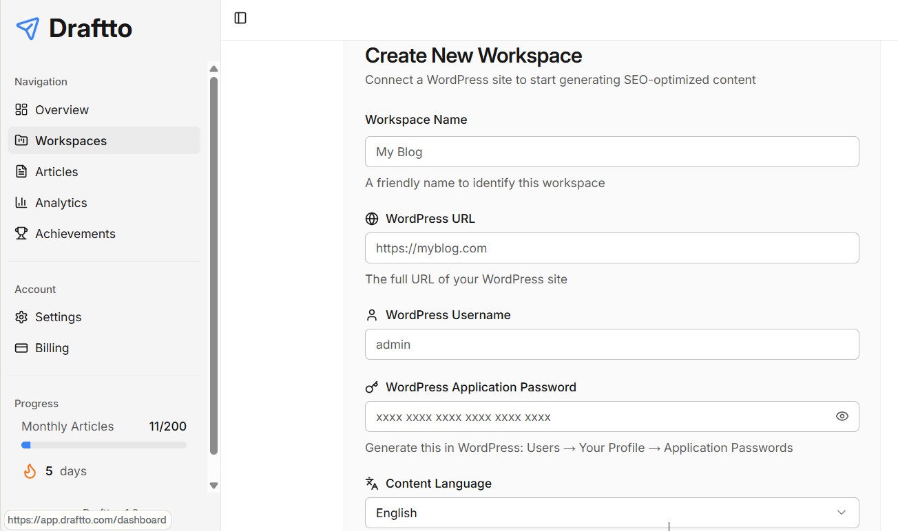 01 Create New Workspace