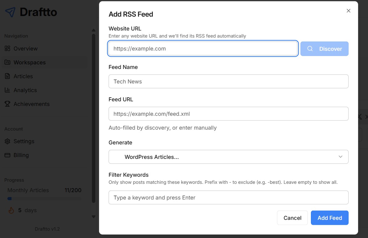 02. Add RSS Feed